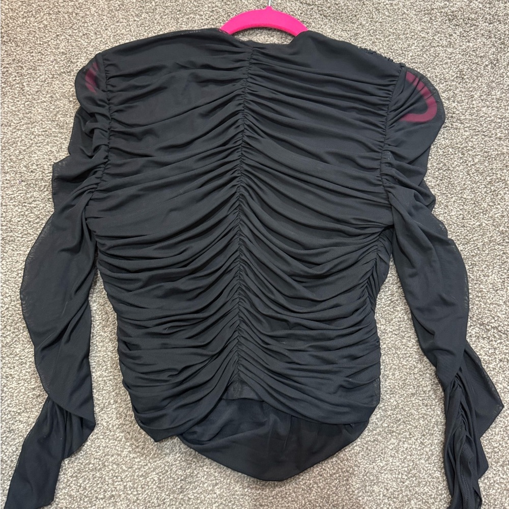 Express Black Ruched Blouse - Picture 4 of 4